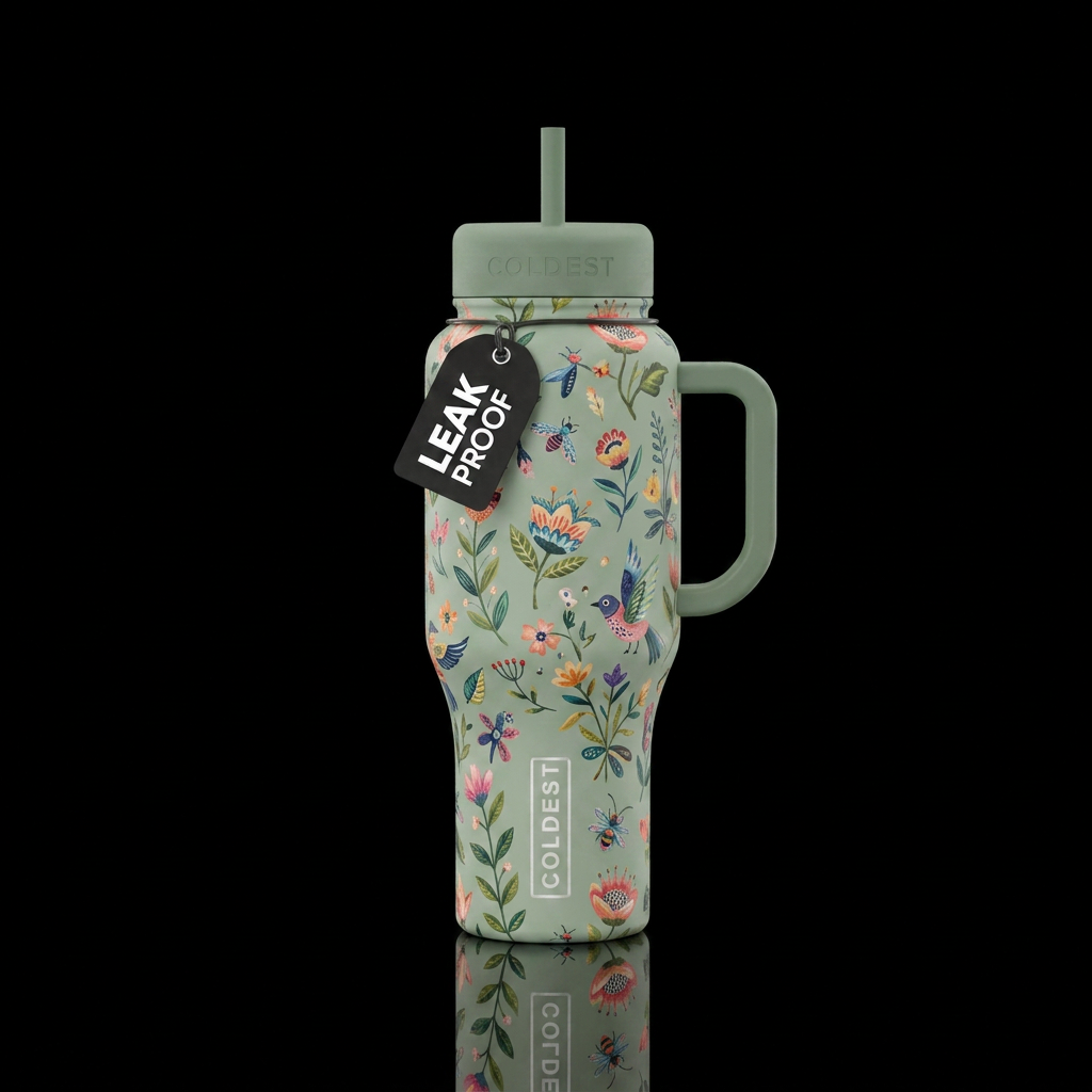Flora and Fauna water bottle design