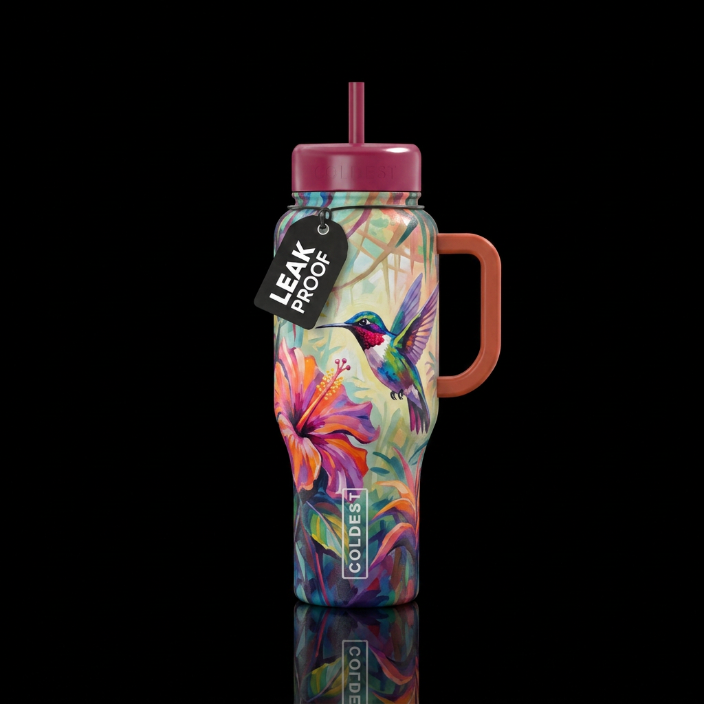 Jungle Hummings water bottle design