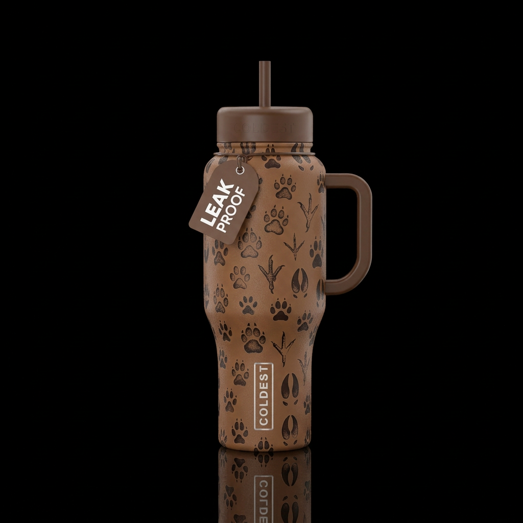 Mocha Prints water bottle design