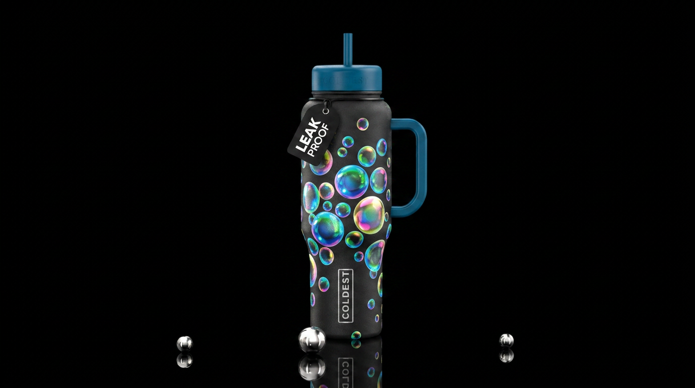 Bubbles water bottle design