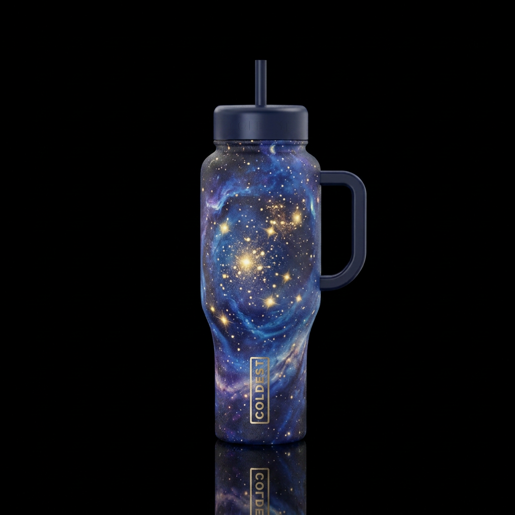 Starry starry night glowie water bottle design