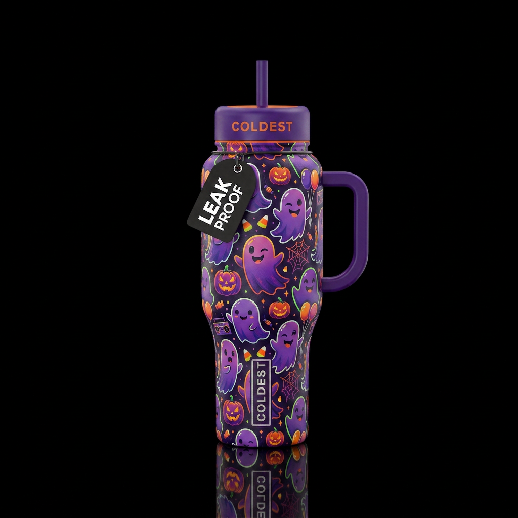 Haunted ghost party water bottle design