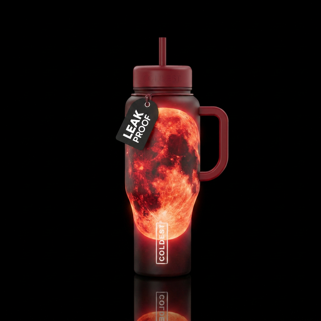 Bloodmoon glowie water bottle design