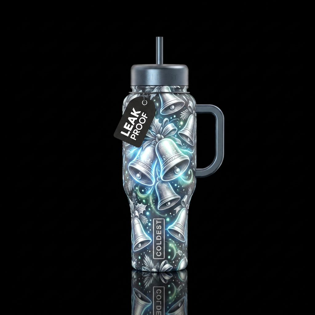 Silver bells glowie water bottle design