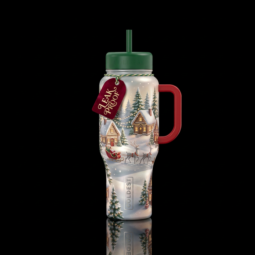 Christmas fantasy water bottle design