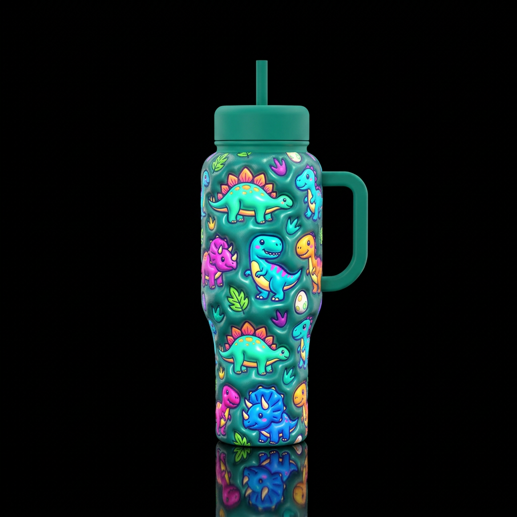 Dinasours water bottle design