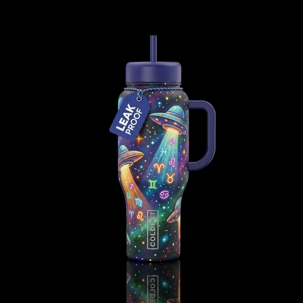 Stolen zodiacs water bottle design