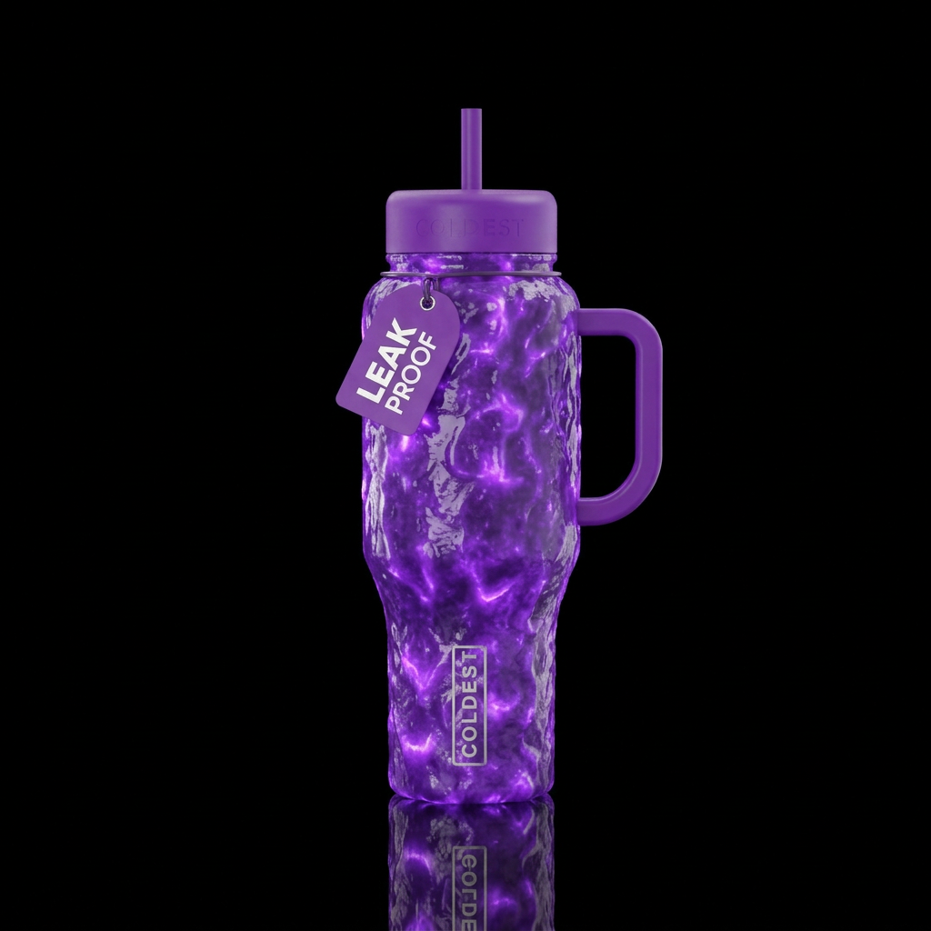 Purple lava water bottle design