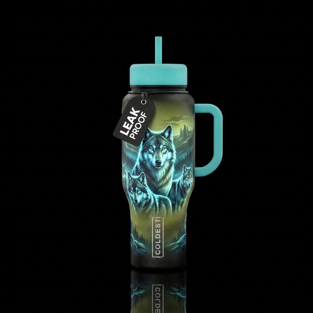 yellowstone mollies wolfpack water bottle design