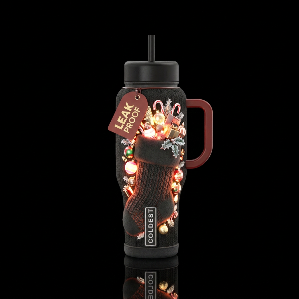 Christmas happiness water bottle design