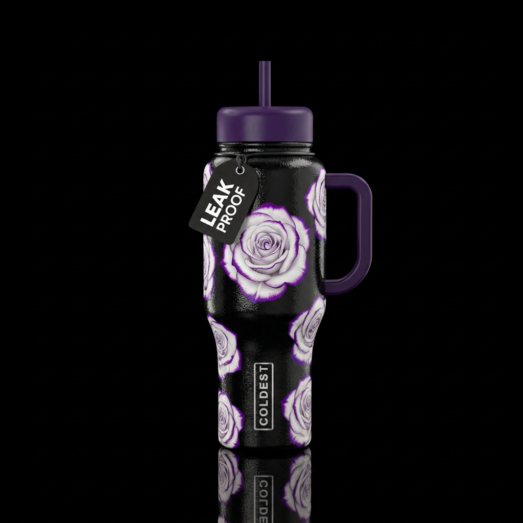 White violet water bottle design