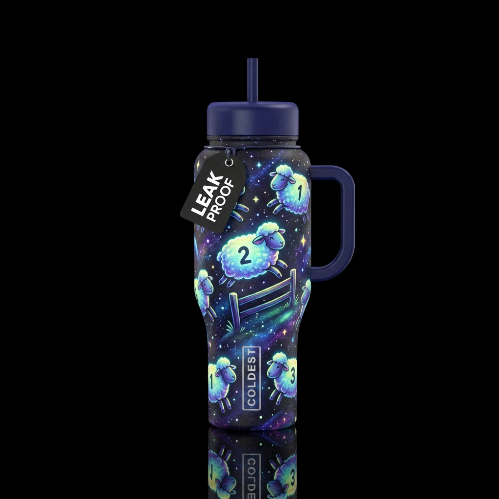 Counting sheep water bottle design