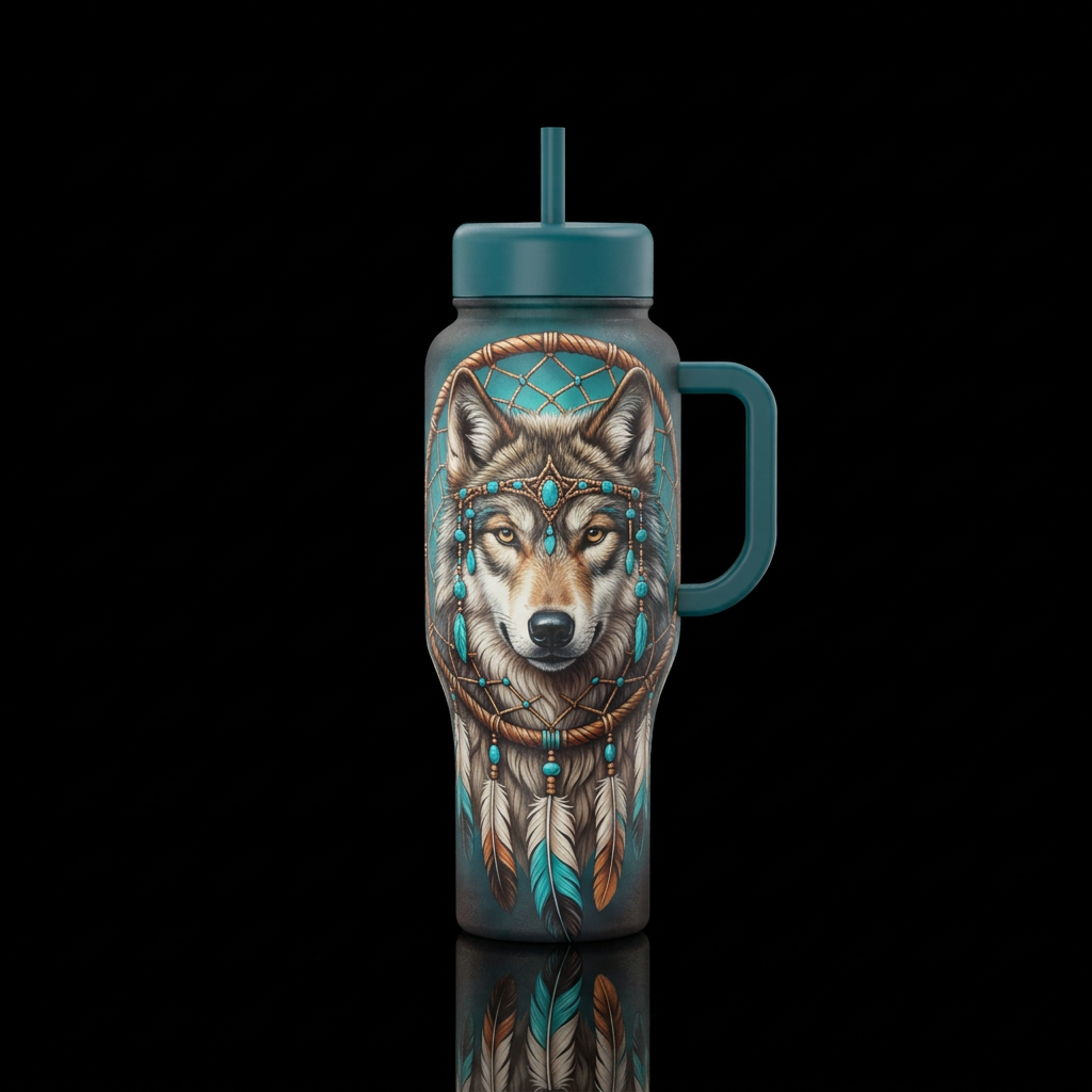 Catching dreams water bottle design