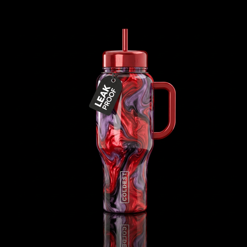 Purple smoke water bottle design