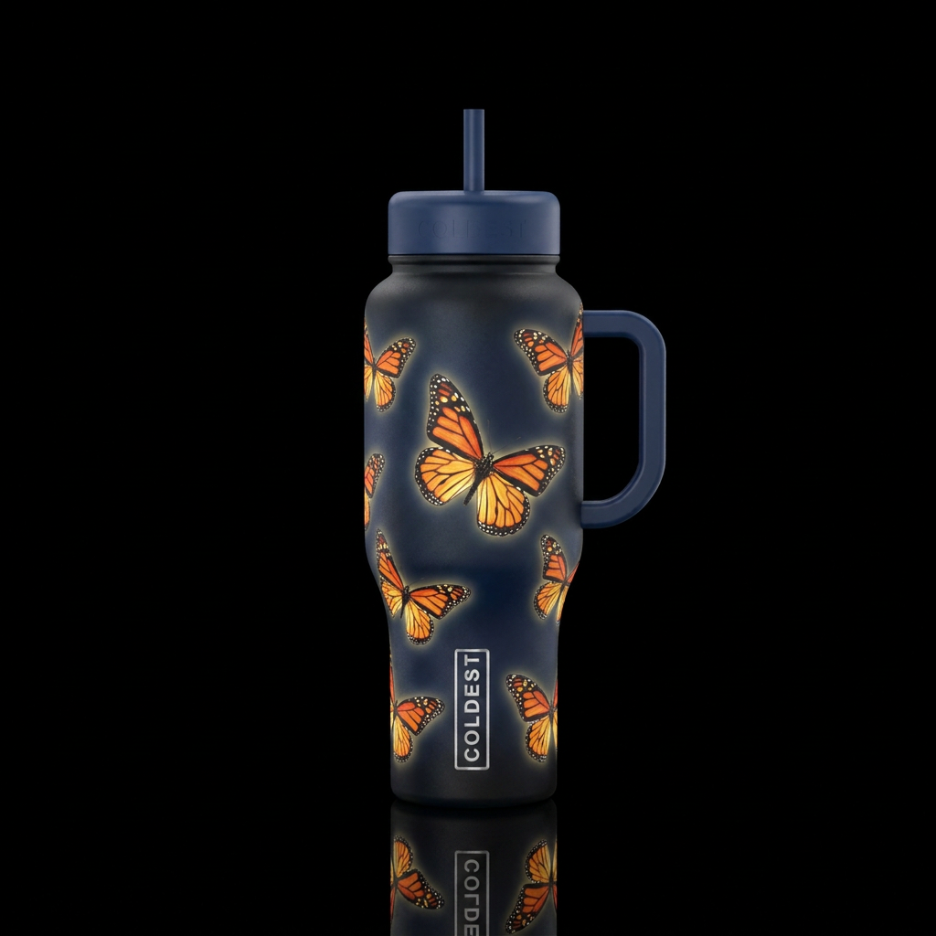 Monarchs water bottle design