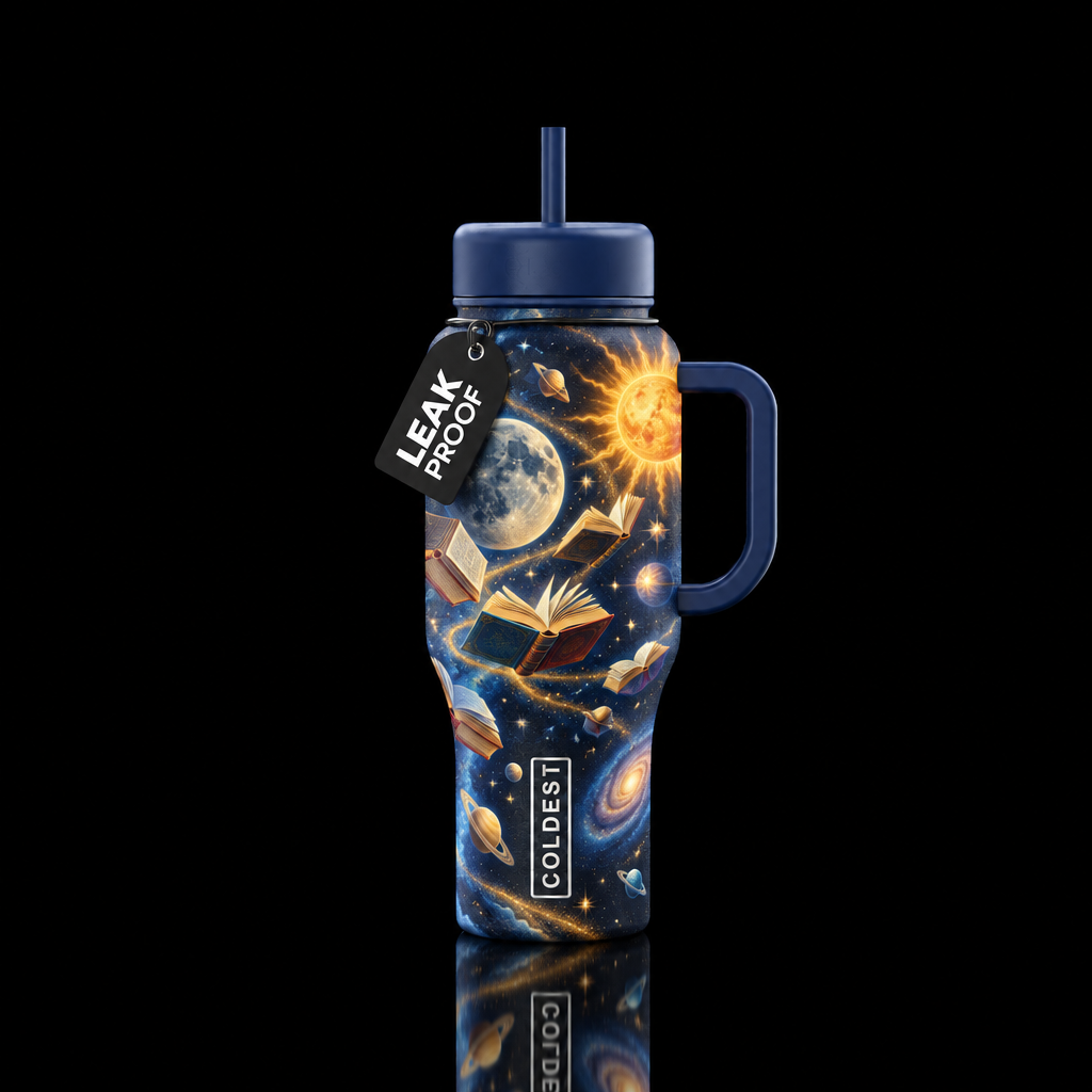 Stories of the universe water bottle design