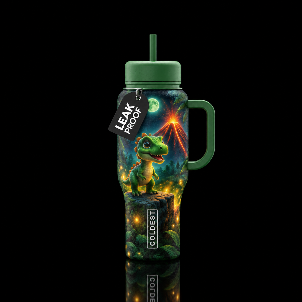 Dinosaur adventure water bottle design