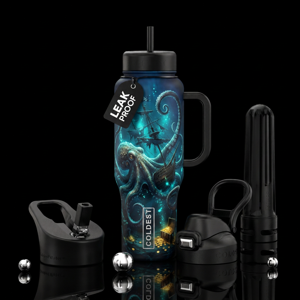 Kraken water bottle design