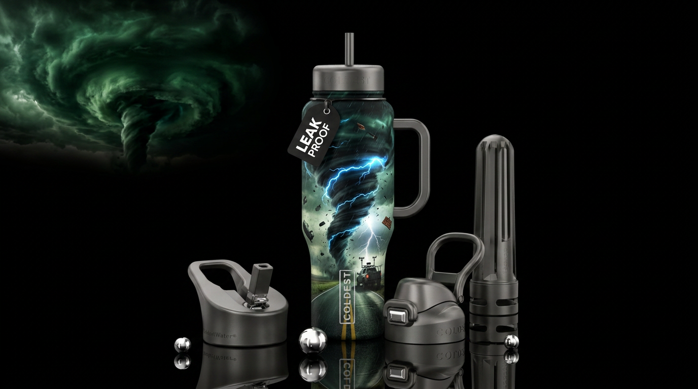 Dark tornado water bottle design