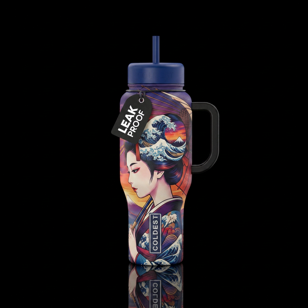 Geisha water bottle design