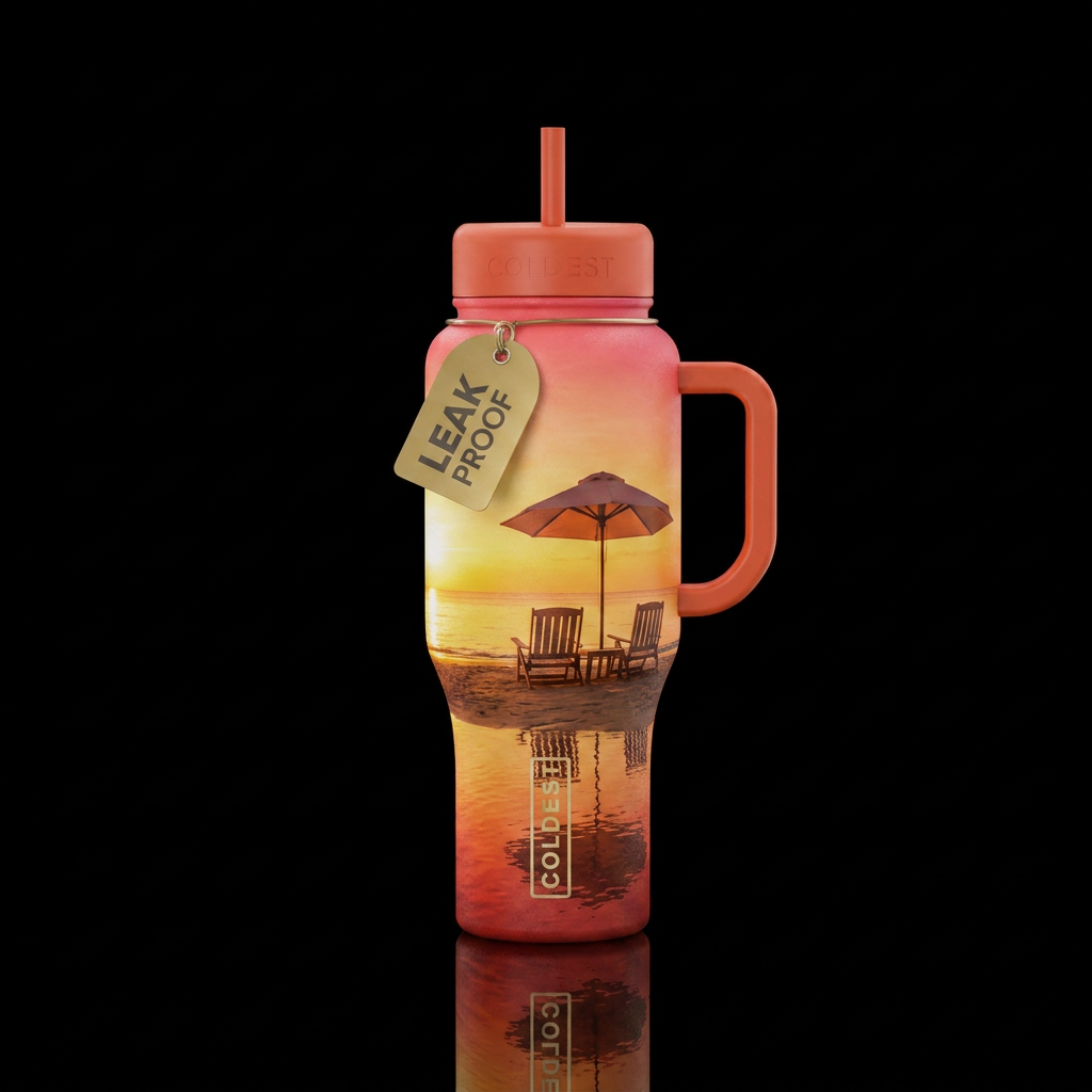 Tequila sunrise water bottle design