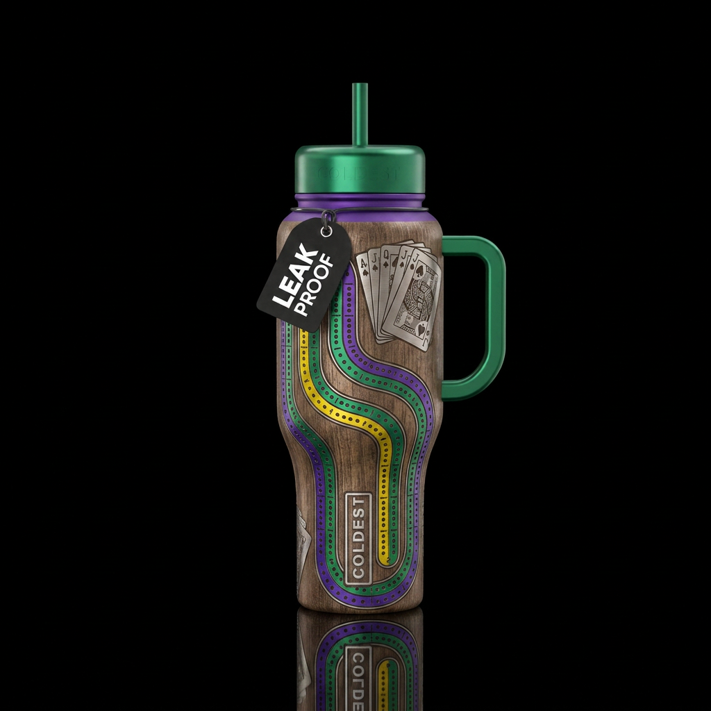 Cribbage board water bottle design
