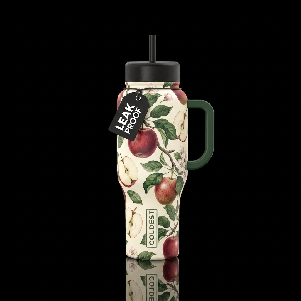 Vintage apples water bottle design