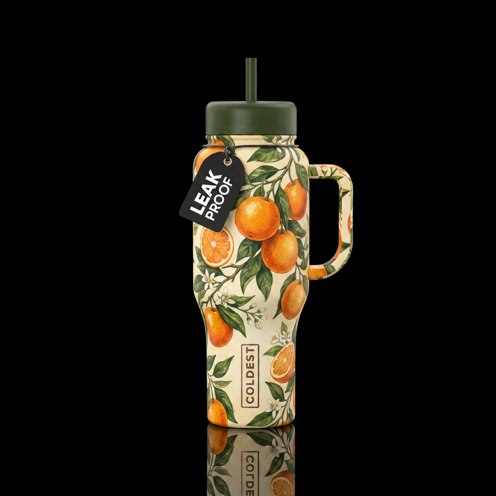 Vintage oranges water bottle design