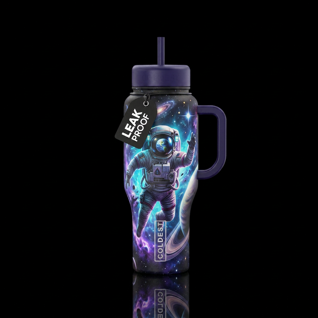 Spaceman water bottle design