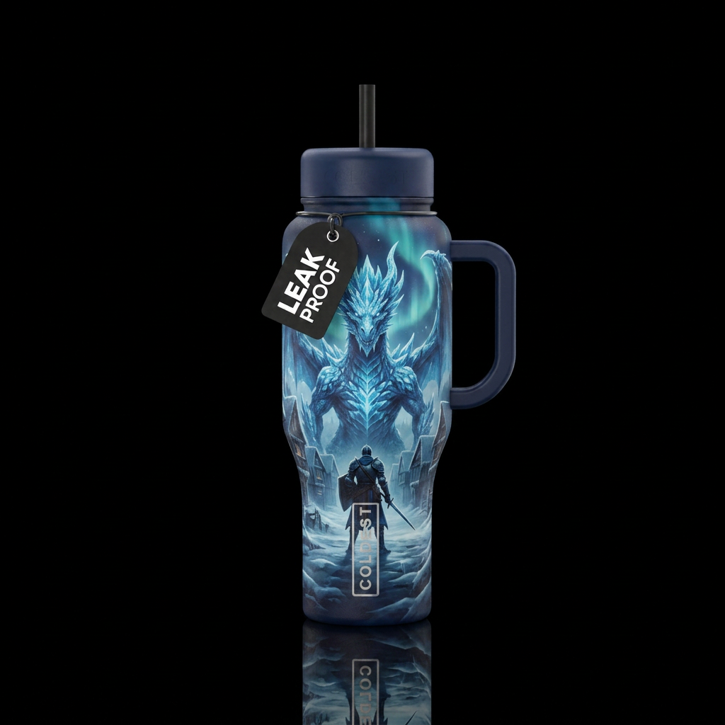 Ice dragon water bottle design