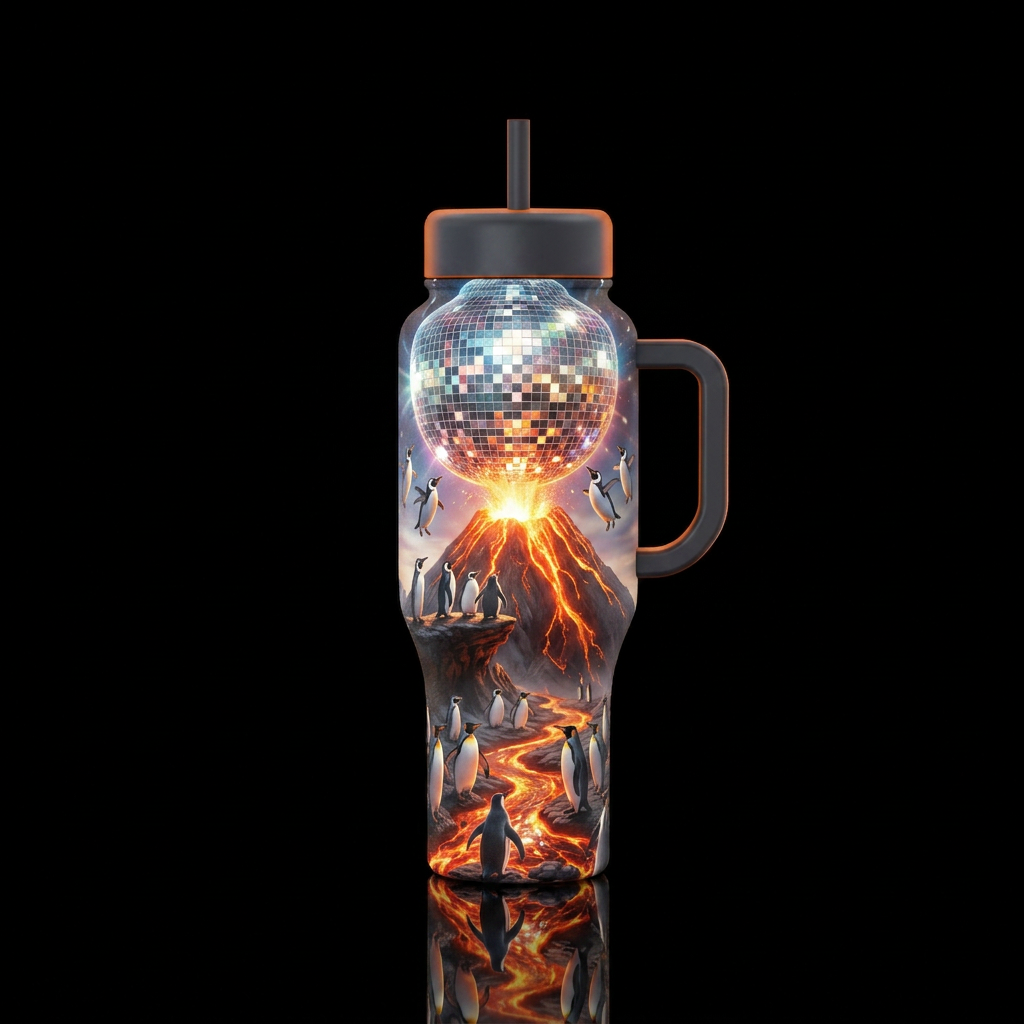 Disco party water bottle design