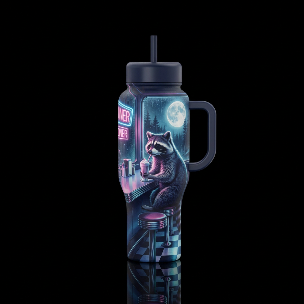 Midnight nilkshake water bottle design