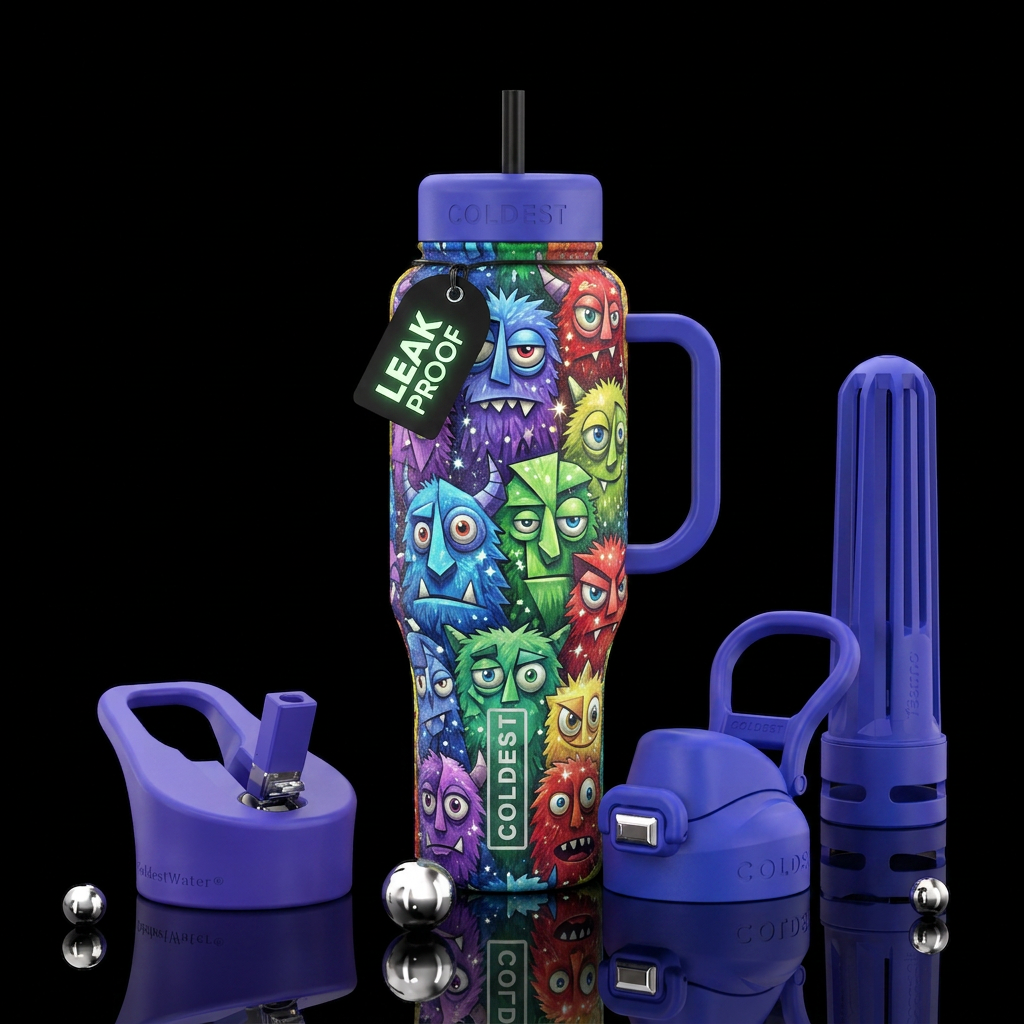 Ancient MONSTAH SQUAD water bottle design