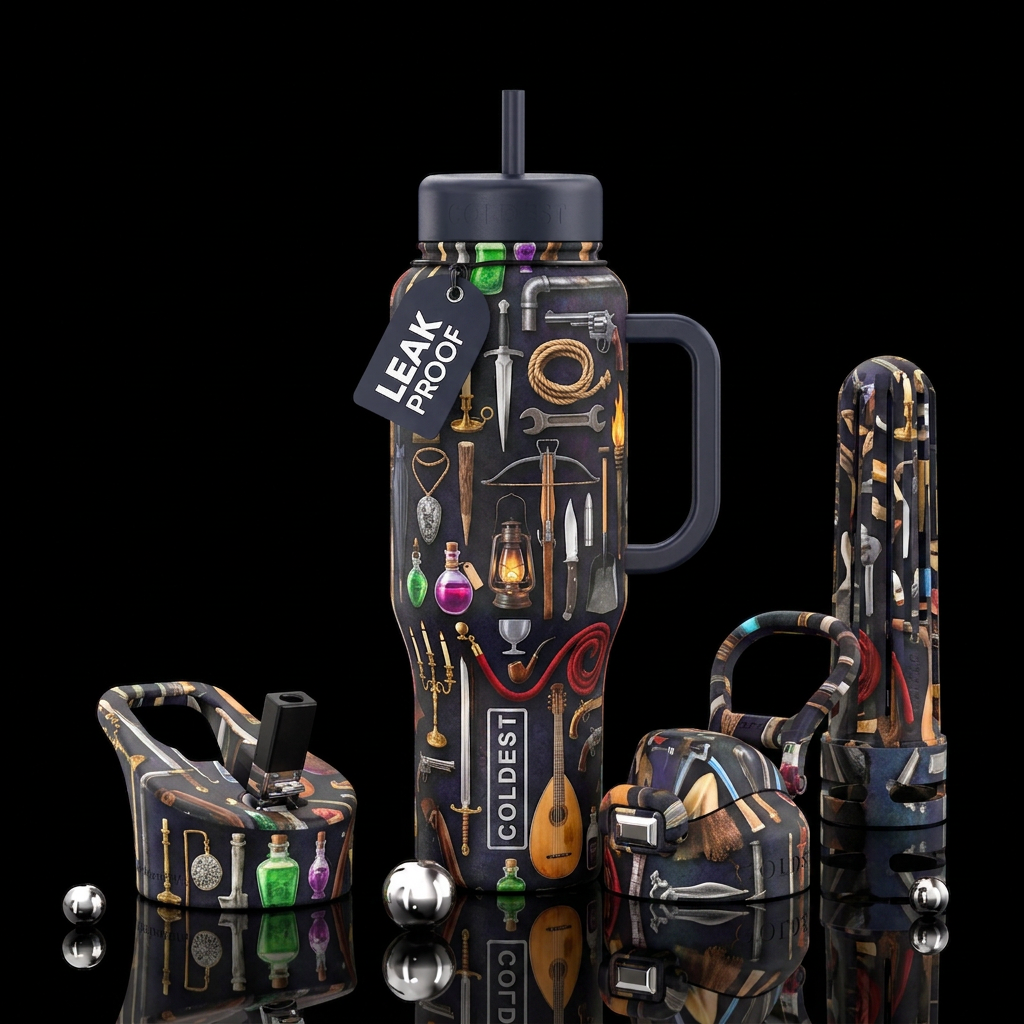 Candlestick,Dagger ,Lead  Pipe,Revolver,Rope ,Wren... water bottle design