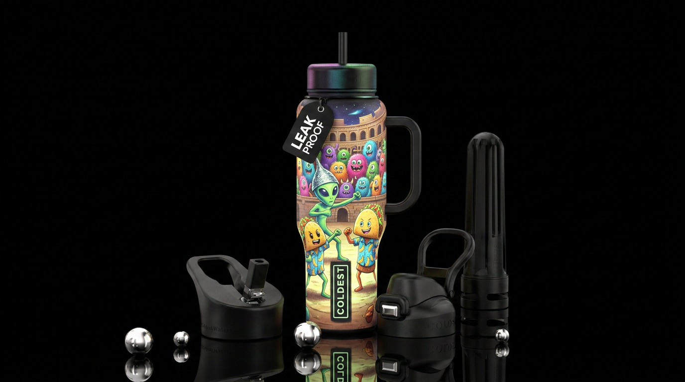 TACO VERSUS TACO BEST PLANET WINS water bottle design