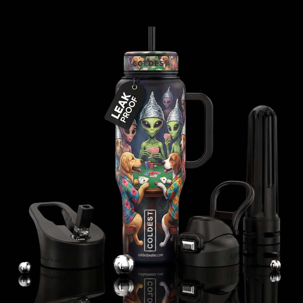 We only have our hats left water bottle design