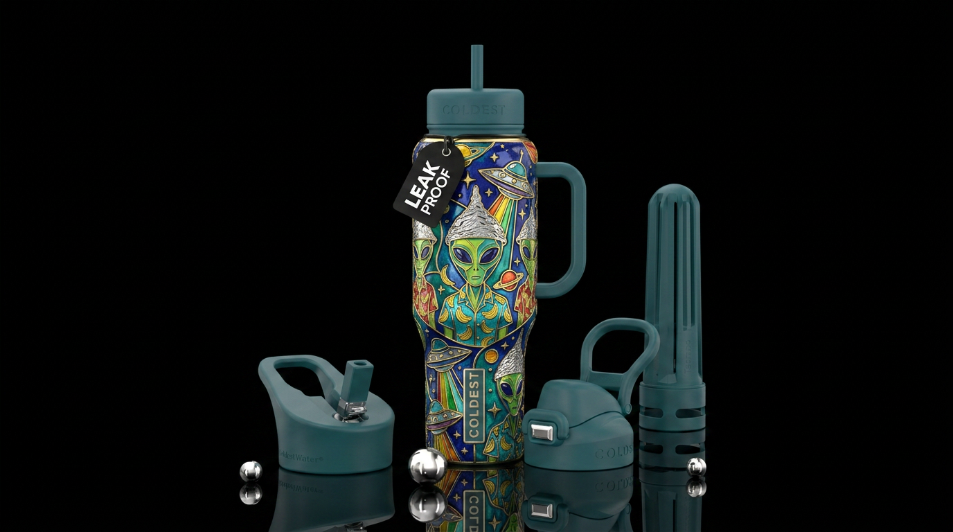 Bring us to your leader AL let’s get weird. water bottle design
