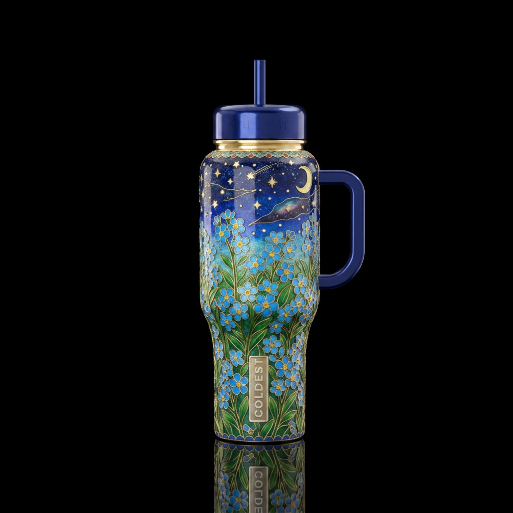 Never forget through the night water bottle design