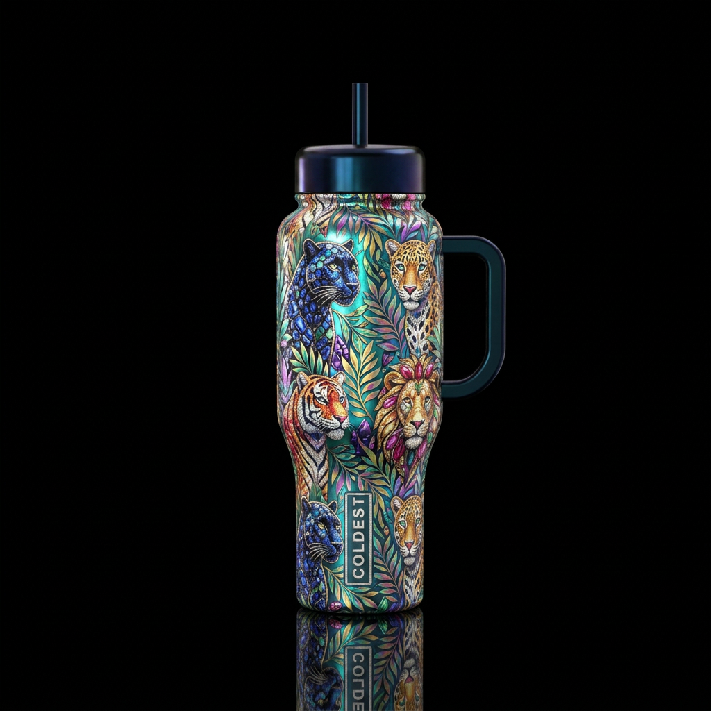 Big Cats  Big Purr water bottle design