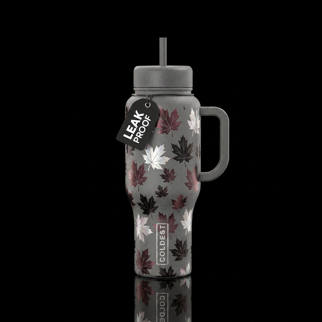 Pancakes and syrup and coffee water bottle design