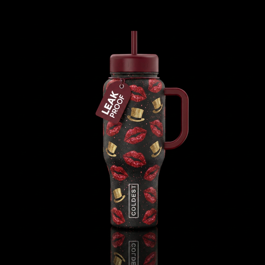 Top hat Broadway water bottle design