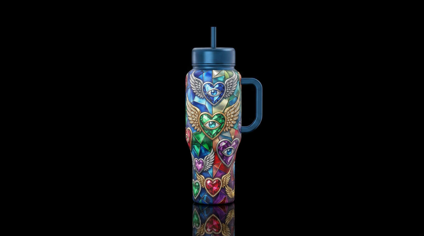 Bright eyed water bottle design