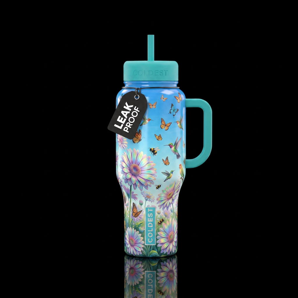 Sweet treat floral water bottle design