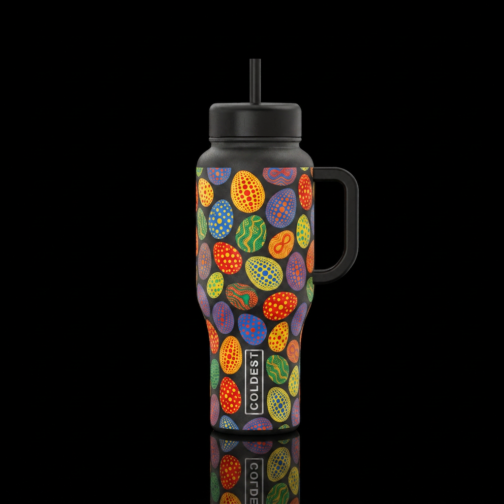 First we drink then chicken water bottle design