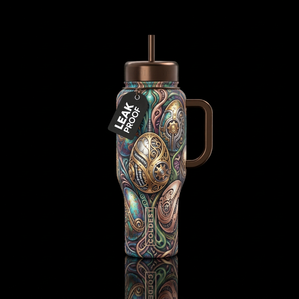 Easter eggs made out of precious metals, bio, mech... water bottle design