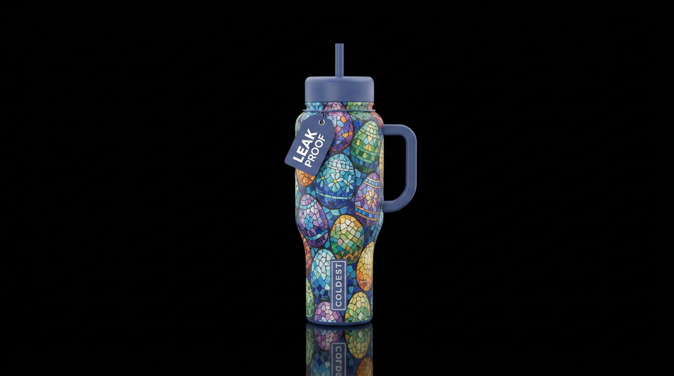 Tiles of smiles water bottle design