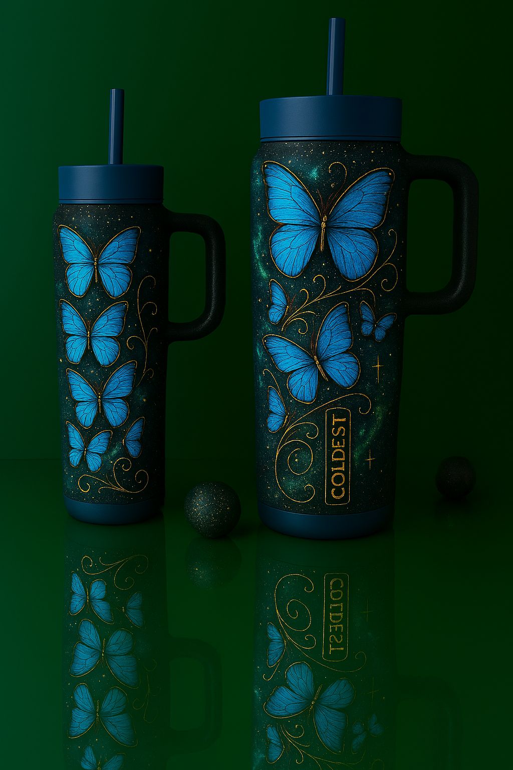 Forest Flutters water bottle design
