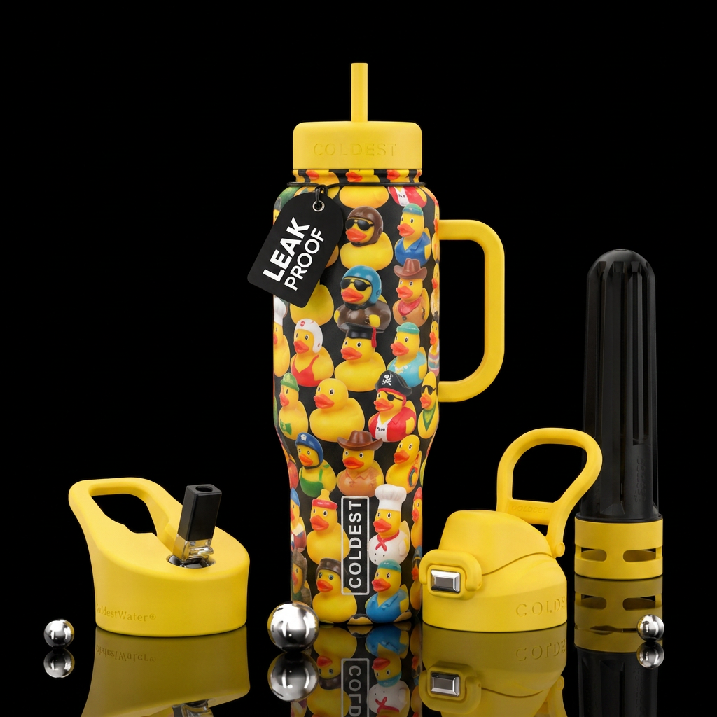 Different rubber duckies water bottle design