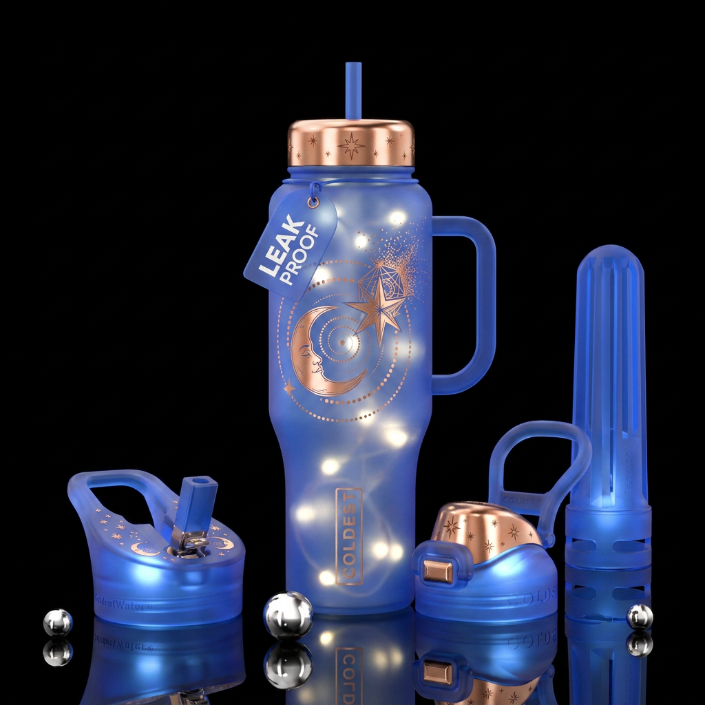 This is an ethereal, frosted cobalt blue bottle th... water bottle design