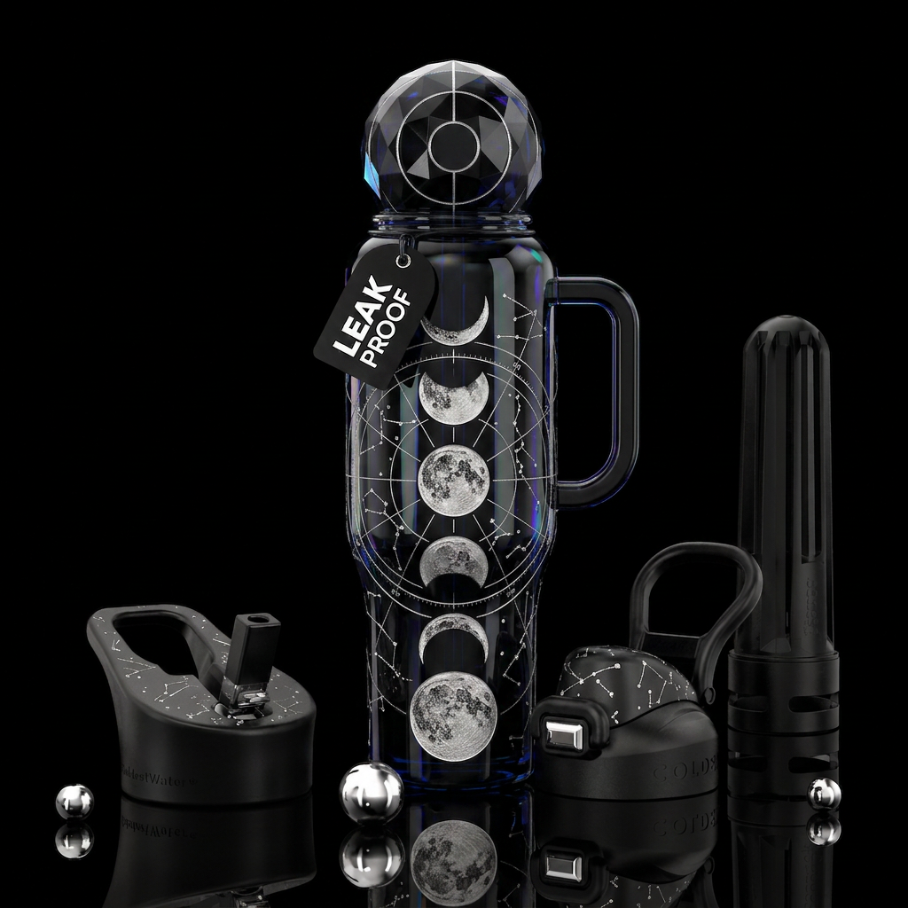 This bottle is sculpted from deep, obsidian-black ... water bottle design